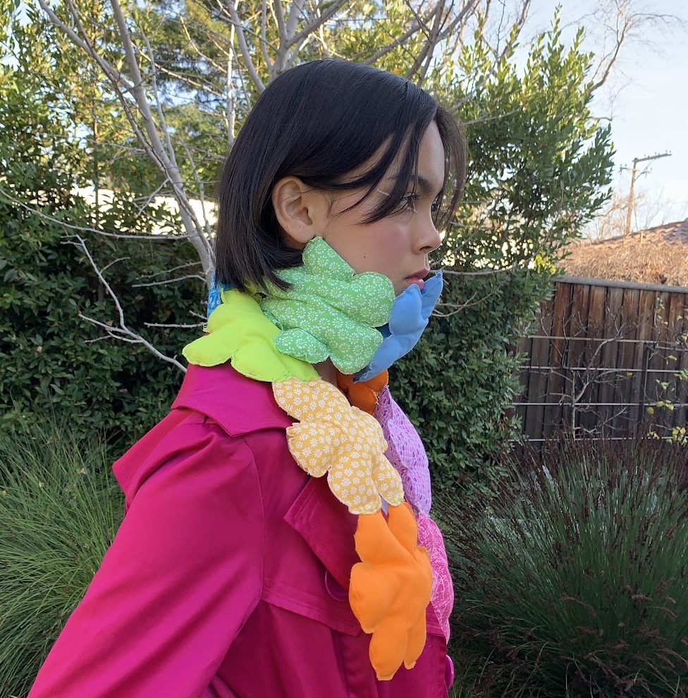 Puffy flower scarf